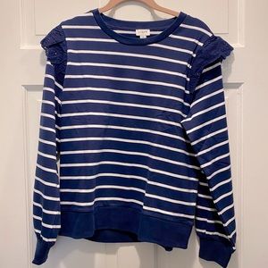 NWT J.Crew women’s sweater with ruffle sleeves